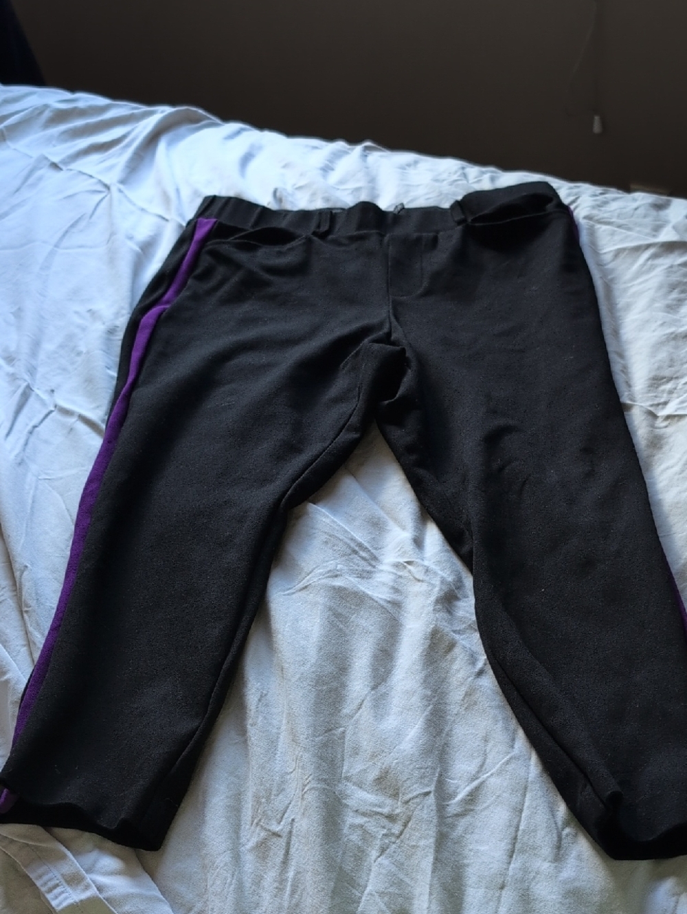 torrid Black Ponte Pants with Purple Side Panel